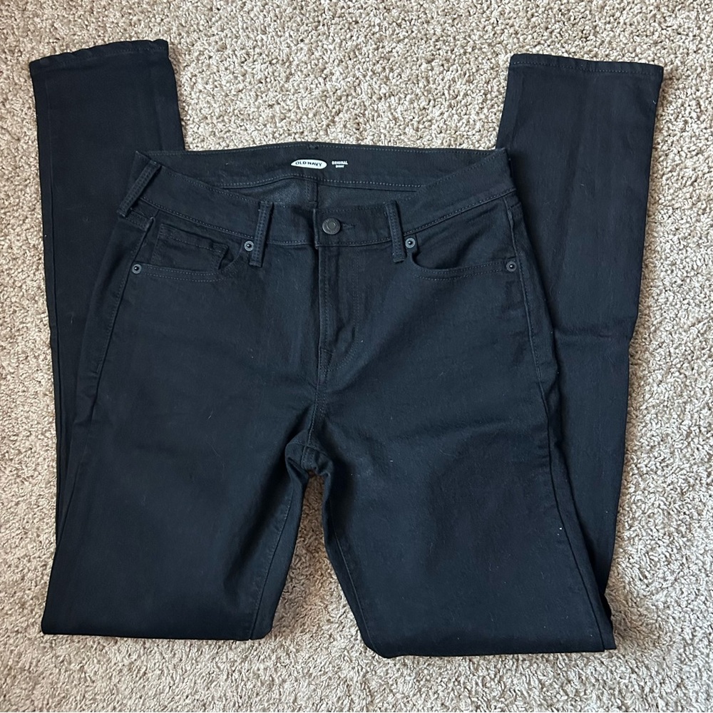 Women’s Old Navy Black Original Skinny Jeans Size 4 Long |C76